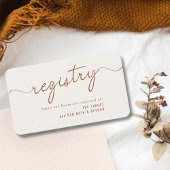 Minimale Leaf Monogram Polterabend Gift Registry Begleitkarte