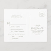 Minimale Leaf Sage Green Menü Auswahl UAWG Postkar Einladungspostkarte (Rückseite)