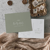 Minimale Leaf Sage Green Menü Auswahl UAWG Postkar Einladungspostkarte