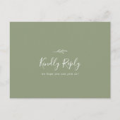 Minimale Leaf Sage Green Song Anfrage UAWG Postkar Einladungspostkarte (Vorderseite)