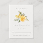 Minimale Lemon Botanische Windel Raffle Babydusche Begleitkarte (Vorderseite)