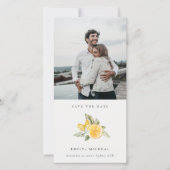 Minimale Lemon Botanisches Foto Save the Date Kart Dankeskarte (Vorderseite)