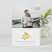 Minimale Lemon Botanisches Foto Save the Date Kart Dankeskarte (Stehend Vorderseite)
