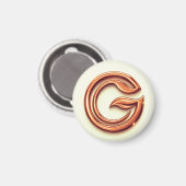 Minimale Letter G-Taste | Modernes Initial-Abzeich Magnet (Vorderseite/Rückseite)
