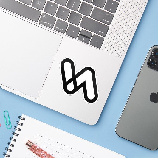 Minimale Letter VA Classic  Aufkleber (Laptop mit iPhone)