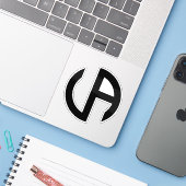 Minimale Letter VA Classic Aufkleber (Laptop mit iPhone)