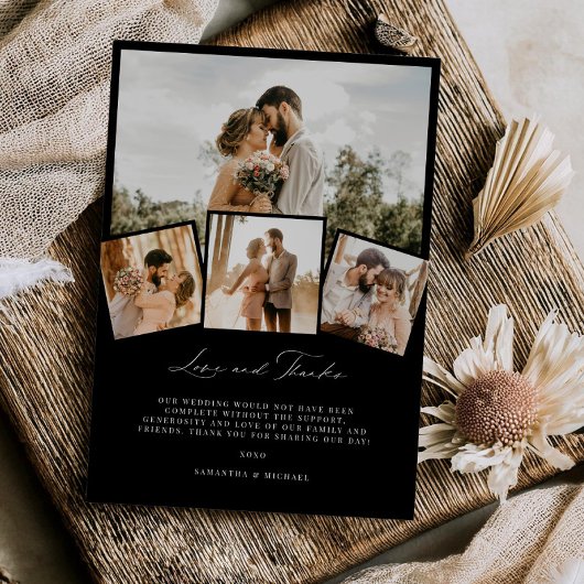 Minimale Liebe & Danke Hochzeit Dankeschön-Karte Einladung