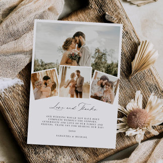 Minimale Liebe & Danke Hochzeit Dankeschön-Karte Einladung