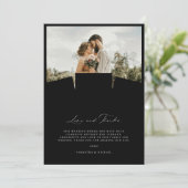 Minimale Liebe & Danke Hochzeit Dankeschön-Karte Einladung (Stehend Vorderseite)