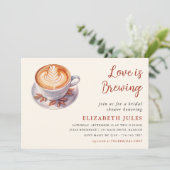 Minimale Liebe ist das Brechen von Kaffee Brautpar Einladung (Stehend Vorderseite)