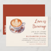 Minimale Liebe ist das Brechen von Kaffee Brautpar Einladung (Vorne/Hinten)