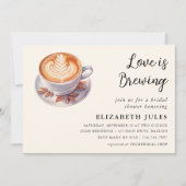 Minimale Liebe ist das Brechen von Kaffee Brautpar Einladung (Vorderseite)