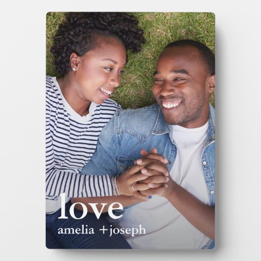 Minimale Liebe mit Names Foto Plaque Fotoplatte (Vorderseite)