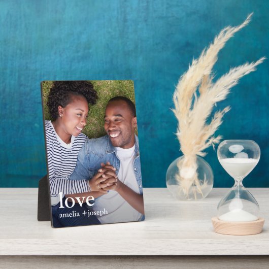 Minimale Liebe mit Names Foto Plaque Fotoplatte (Seite)