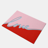 Minimale Liebe Script Valentines Coir Fußmatte (Schrägansicht)