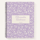 Minimale Lila Blätter Muster Skript Notizblock (Vorderseite)