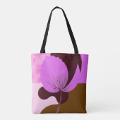 Minimale lila Blumen-Tasche – Moderne Blumendesign Tasche (Rückseite)