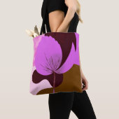 Minimale lila Blumen-Tasche – Moderne Blumendesign Tasche (Von Nahem)