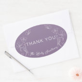 Minimale Lila Logos Frauen Körperpflege Vielen Dan Ovaler Aufkleber (Umschlag)