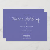 Minimale Lila Mikro-Hochzeitseinladung (Vorne/Hinten)