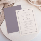 Minimale Lila moderne Hochzeit Einladung