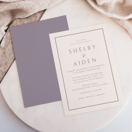 Minimale Lila moderne Hochzeit Einladung