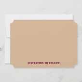 Minimale Lila Retro-Design-Save the Date-Karte Save The Date (Rückseite)