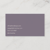 Minimale Lila Script-Kalligrafie Elegant Modernste Visitenkarte (Rückseite)