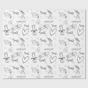 Minimale Line-Art-Abschluss-Verpackungspapier Geschenkpapier