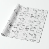 Minimale Line-Art-Abschluss-Verpackungspapier Geschenkpapier (Ungerollt)