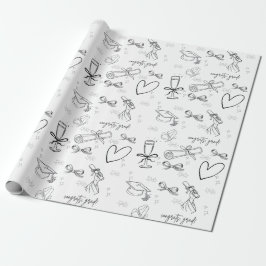 Minimale Line-Art-Abschluss-Verpackungspapier Geschenkpapier