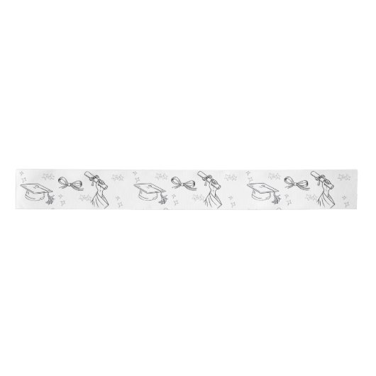 Minimale Line-Art-Abschluss-Verpackungspapier Satinband (Vorderseite)