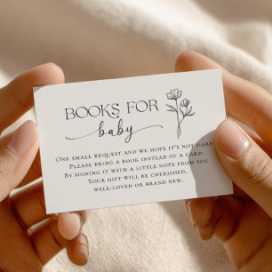 Minimale Line-Art-Baby-Shower-Bücher für Baby Begleitkarte