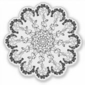 Minimale Line Art Blume - ästhetische Aufkleber (Vorderseite)