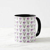 Minimale Line-Art-Blumen-Kaffeetasse Tasse (VorderseiteRechts)