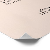 Minimale Line-Art-Frau Meditations-Salon-Preislist Poster (Ecke)