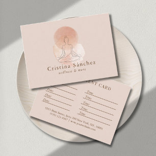 Minimale Line-Art-Frau Yoga-Meditation Visitenkarte