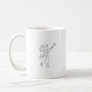 Minimale Line-Art Mädchen-Tasse Butterfly Aesthe Kaffeetasse