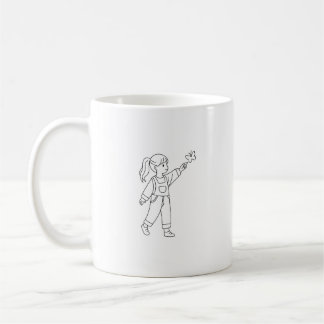 Minimale Line-Art Mädchen-Tasse | Butterfly Aesthe Kaffeetasse