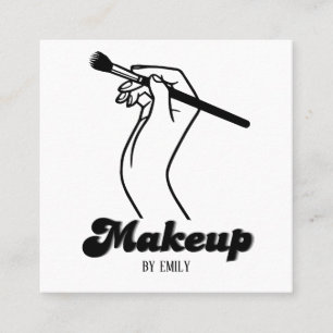 Minimale Line Art Make up Artist Quadratische Visitenkarte