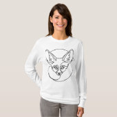 Minimale Linie Art Fennec Fox T-Shirt (Vorne ganz)