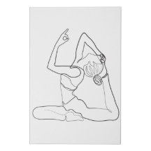 Minimale Linie Art Yoga Pose Eine Linie Zeichnend