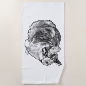 Minimale Linien mit Schneeflecken Strandtuch (Vorderseite)