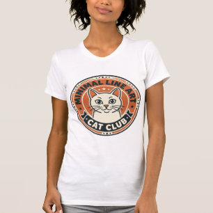 Minimale Linienkunst Katze Katzenliebhaber-Geschen T-Shirt
