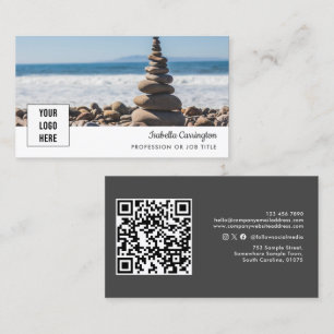 Minimale Logo Foto QR Code Business Card Visitenkarte