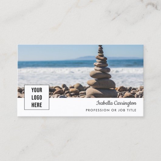 Minimale Logo Foto QR Code Business Card Visitenkarte (Vorderseite)