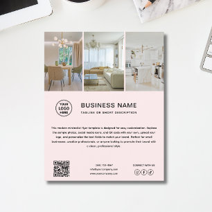 Minimale Logo-Foto-Soft-Pink-Geschäfts-Flyer Flyer