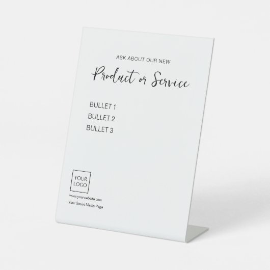 Minimale Logo-Geschäftsunterschrift Sockelschild (Vorderseite)