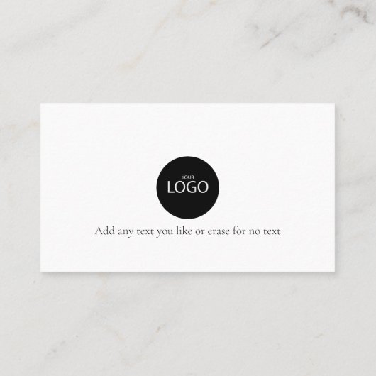 Minimale Logo-Instagram Schwarz-weiß Visitenkarte (Rückseite)