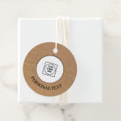 Minimale Logo-QR-Code-Geschäftsetiketten Preisschi Geschenkanhänger (Beispiel)